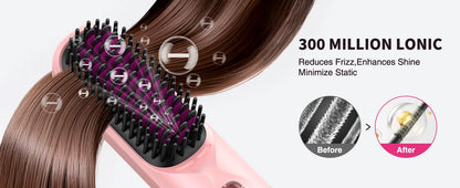 Brosse à lisser sans fil 450 ° Peigne à lisser sans fil, température réglable 30s, chauffage rapide, 10000mAh, pour adultes et enfants