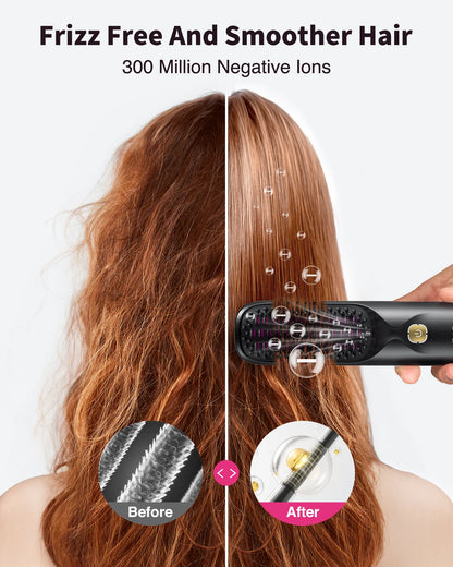 Brosse à lisser sans fil 450 ° Peigne à lisser sans fil, température réglable 30s, chauffage rapide, 10000mAh, pour adultes et enfants